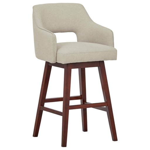 Amazon Brand – Rivet Malida Mid-Century Modern Open Back Swivel Kitchen Bar Stool, 41"H, Chalk