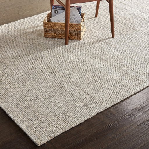 Amazon Brand – Rivet Contemporary Striated Jute Area Rug, 7' 5" x 5' 3", Off White