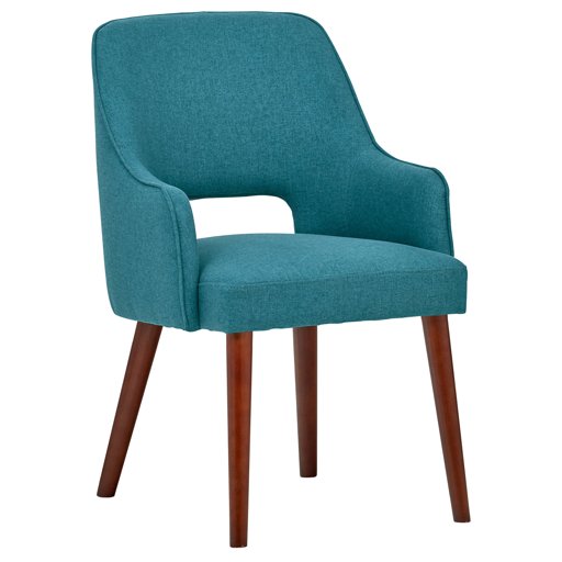Amazon Brand – Rivet Malida Mid-Century Modern Open Back Kitchen Dining Room Accent Chair, 33"H, Aqua