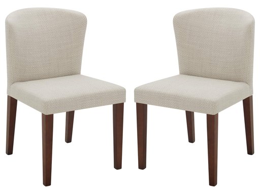 Amazon Brand – Rivet Eli Modern Curved-Back Dining Chair, Set of 2, 19.3"W, Stucco