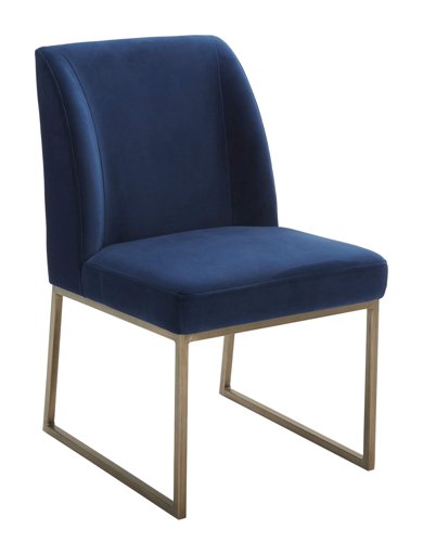 Amazon Brand – Rivet Contemporary Brass-Framed Dining Chair, 34"H, Ink