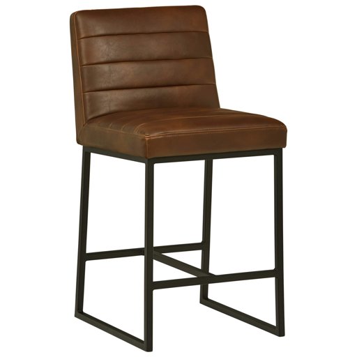 Amazon Brand – Rivet Decatur Modern Faux Leather Kitchen Counter-Height Stool, 37"H, Dark Brown