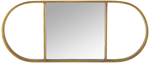 Amazon Brand - Rivet Modern Cutout Hanging Mirror, 23"H, Gold