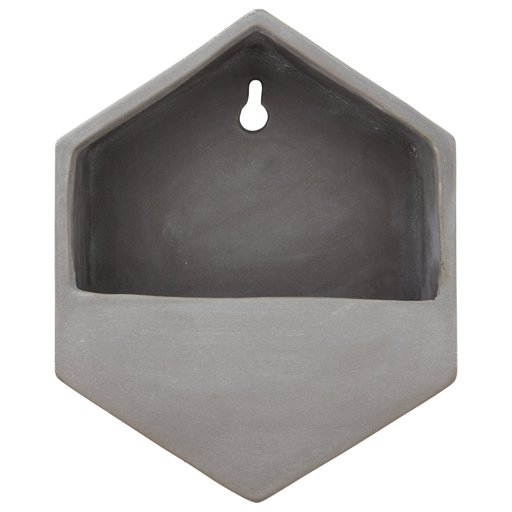 Amazon Brand – Rivet Hexagonal Wall Mount Planter, 7.7"H, Modern Earthenware, Grey