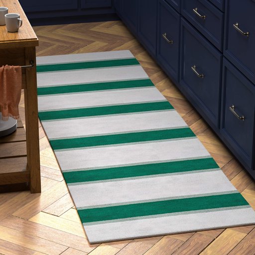 Amazon Brand – Stone & Beam Polyester Rug, 2'6" x 8', Light Green, Dark Green, White