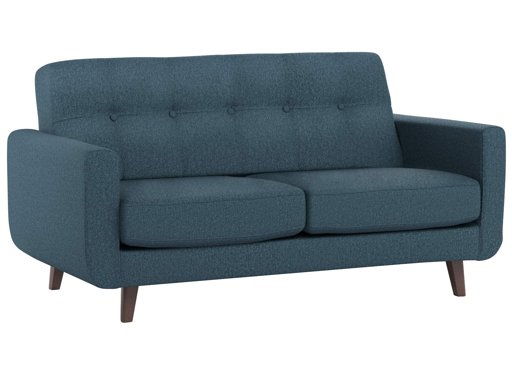 Amazon Brand – Rivet Sloane Mid-Century Modern Loveseat with Tufted Back, 64.2"W, Denim
