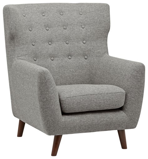 Amazon Brand – Rivet Hawthorne Mid-Century Tufted Modern Accent Chair, 35"W, Silver