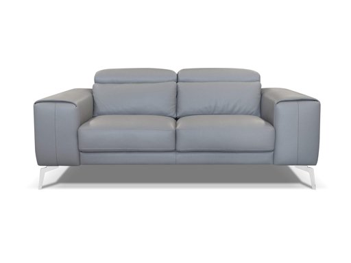 Amazon Brand - Alkove Elvas Hand-Crafted Leather Sofa, 2 Seater Maxi, 102 x 193 x 93cm, Light Grey