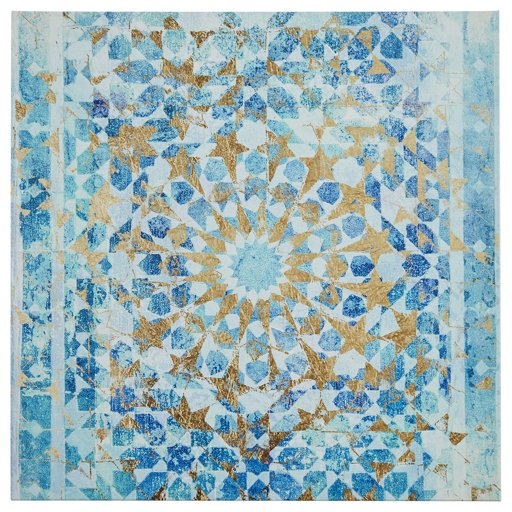 Amazon Brand – Rivet Turquoise Blue Mandala Canvas Print, 36" x 36"