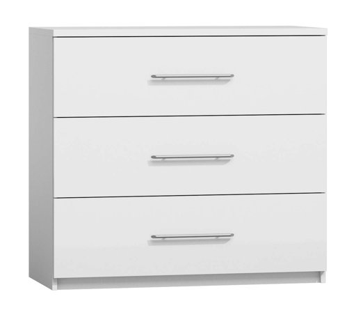 Marca Amazon - Movian Lahn - Cómoda con 3 cajones (blanco alpino)
