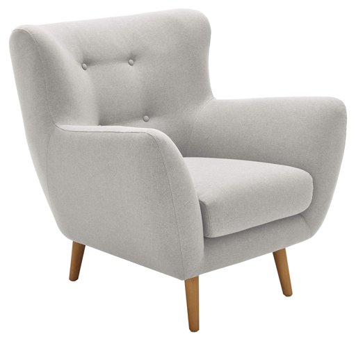 Amazon Brand – Rivet Isabelle Mid-Century Modern Living Room Chair with Tapered Wood Legs, 35"W, Felt Grey