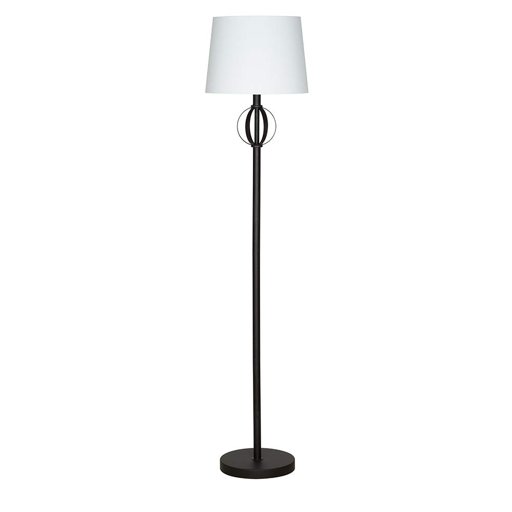 Amazon Brand – Ravenna Home Round Base Floor Lamp with LED Light Bulb, 58"H, Dark Bronze