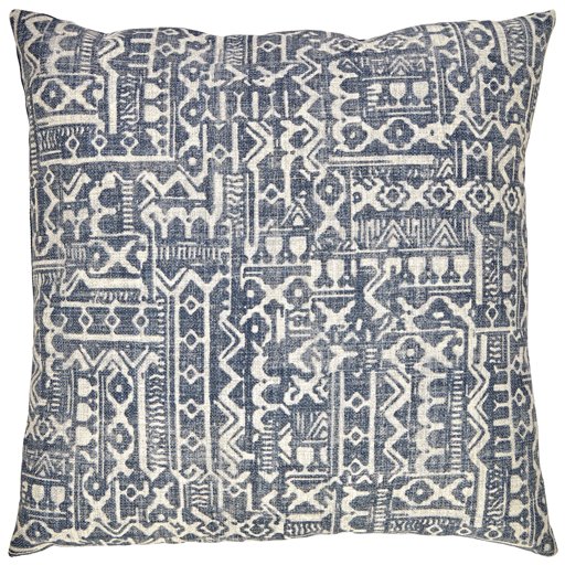 Amazon Brand – Stone & Beam Casual Global Throw Pillow - 20 x 20 Inch, Dark Denim
