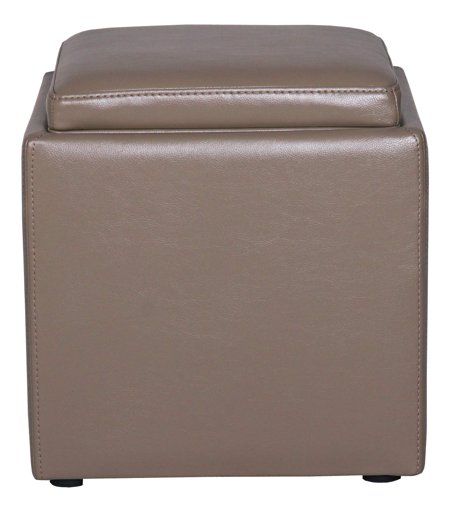 Amazon Brand – Rivet Ross Modern Vegan Faux Leather Lift-Top Storage Ottoman Pouf, 17.7"W, Brown