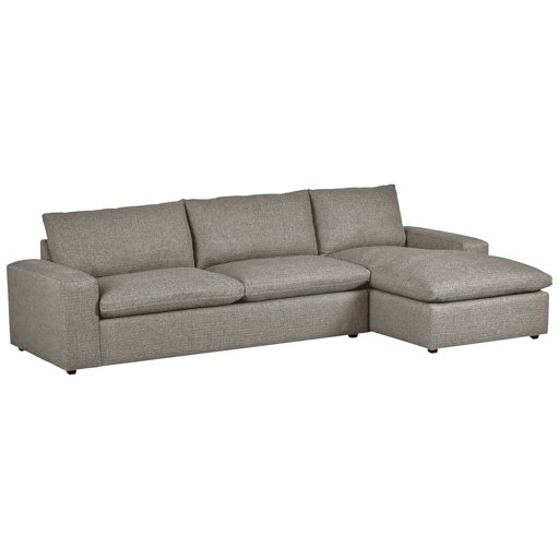 Amazon Brand – Stone & Beam Hoffman Down-Filled Chaise Sectional Sofa Couch, 87.5"W, Grey Tweed
