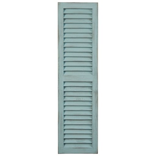 Amazon Brand – Stone & Beam Modern Rustic Wood Farmhouse Window Shutter Wall Art Home Decor - 13 x 48 Inches, Tiffany Blue