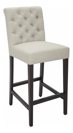 Amazon Brand – Stone & Beam Carson Woven Tufted Kitchen Counter Bar Stool, 45"H, Chalk