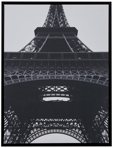 Amazon Brand – Rivet Black and White Eiffel Tower Wall Art Print in Black Frame, 17.75" x 21.75"