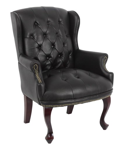 Ravenna Home Goodwin Faux Leather Tufted Wingback Club Accent Chair, 33"W