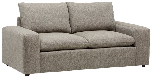 Amazon Brand – Stone & Beam Hoffman Down-Filled Performance Fabric Loveseat Sofa, 79"W, Grey Tweed