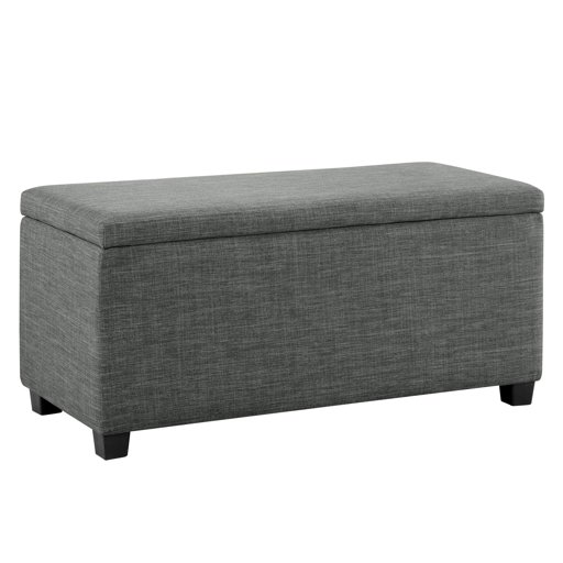 AmazonBasics 35.5"L Storage Bench Ottoman, Charcoal