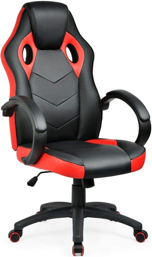 UMI. Essentials Gaming High Back Office Desk Racing Reclining Computer Swivel Chair (Red)
