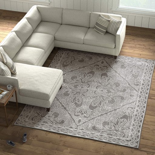 Amazon Brand – Stone & Beam Modern Naturally Ornate Rug, 8' x 10', Charcoal