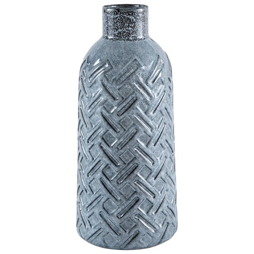 Amazon Brand – Stone & Beam Modern Crosshatch Home Decor Flower Vase - 11 Inch, Blue