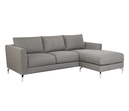 Amazon Brand – Rivet Emerly Modern Sofa Chaise, 96"W, Steel Grey