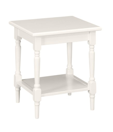 Amazon Brand – Ravenna Home Angela Modern Turned Leg Side Table, 20"W, White