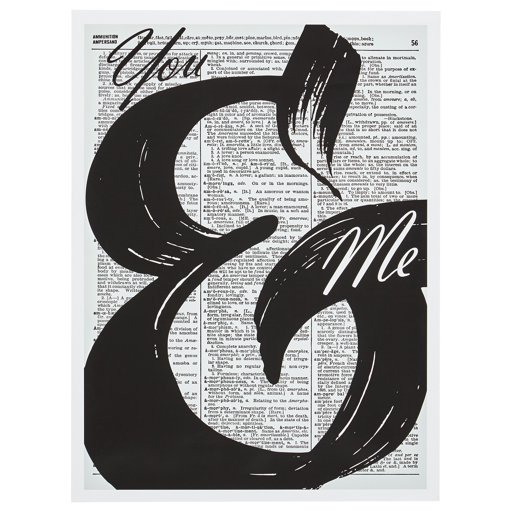 Rivet You & Me Ampersand Vintage Dictionary Print, Without Frame, 18" x 24"
