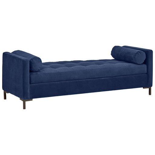 Amazon Brand – Rivet Uptown Mid-Century Velvet Tufted Customizable Daybed Sofa, 78"W, Navy &amp; Black