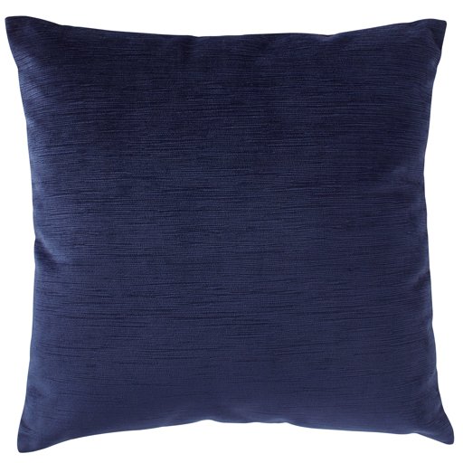 Amazon Brand – Stone & Beam Striated Velvet Linen-Look Decorative Throw Pillow, 17" x 17", Midnight