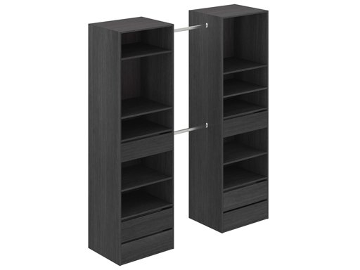Amazon Brand - Movian Idro 2-Column Open Wardrobe, 177 x 48 x 200cm, Dark Grey