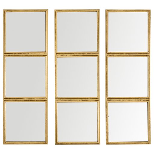Amazon Brand – Rivet 3x3 Tile Mirror Decor, 36 Inch Height, Gold Finish