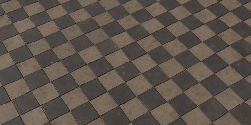 Checkered Pavement Tiles