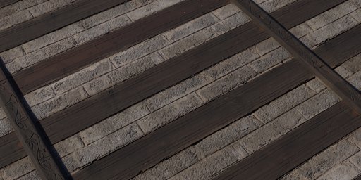 Wood Inlaid Concrete Wall