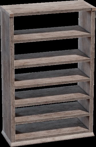 Wooden Bookshelf Worn